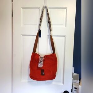 Red suede Purse New